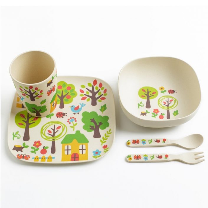 JCBF Biodegradable High Quality Bamboo Fiber dinnerware sets for kids