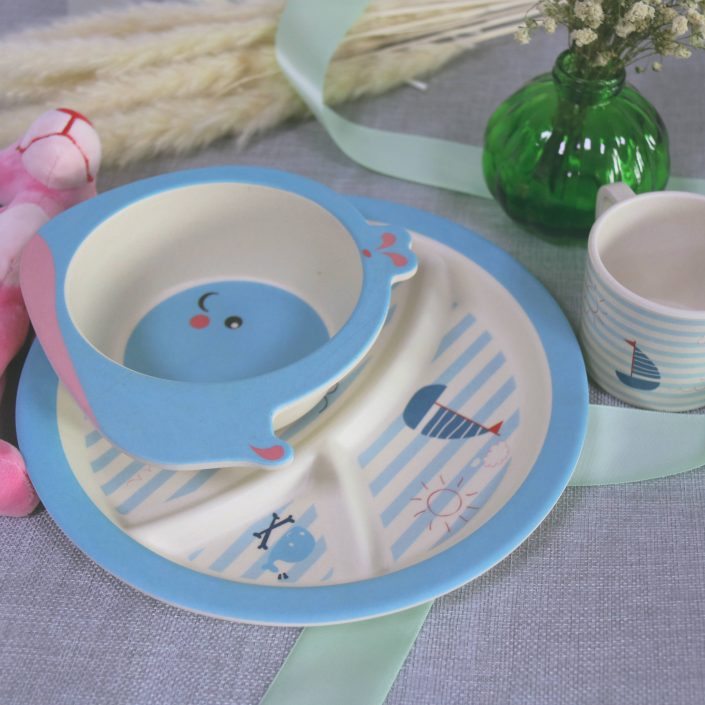 JCBF Eco-friendly New Design Bamboo Fiber Dinnerware Sets for Kids