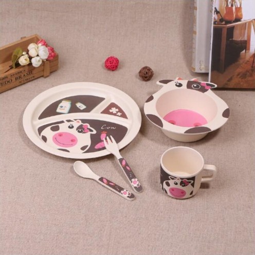 JCBF Eco High Quality Bamboo Fiber Dinnerware Sets for Kids 5pcs/set